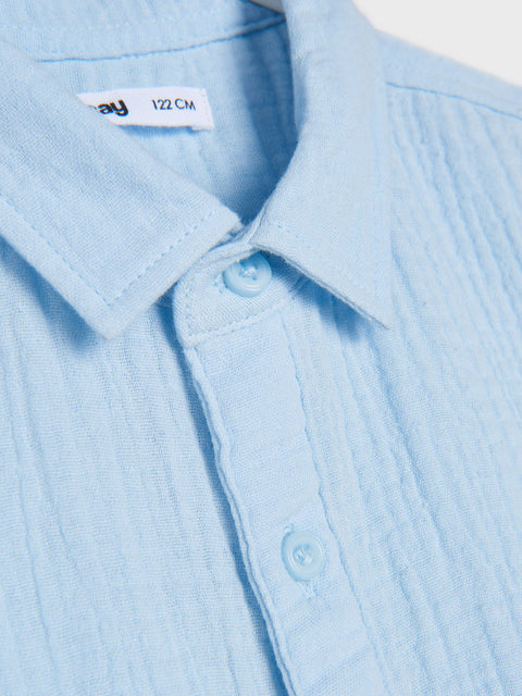 Sinsay Boy's Pale Blue Shirt With Chest Pocket | Sinsay In Lebanon