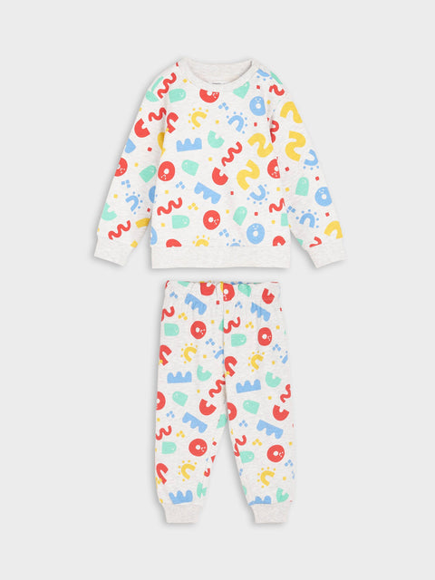 Sinsay Fox & Bunny Baby Boy's Light Grey Printed 2 Pcs Pajama Set | Sinsay In Lebanon