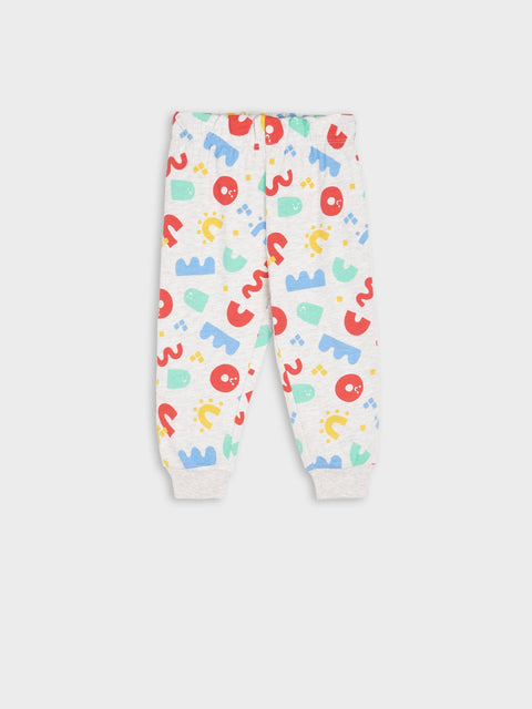 Sinsay Fox & Bunny Baby Boy's Light Grey Printed 2 Pcs Pajama Set | Sinsay In Lebanon
