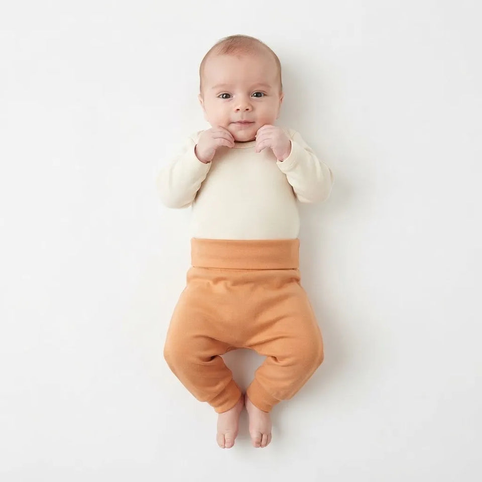 First Impression Baby Boy's Peach Cotton Cuffed Sweatpants