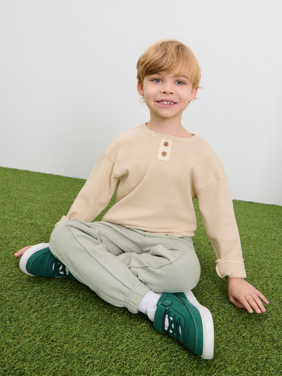 Sinsay Boy's Beige Long Sleeve Blouse With Decorative Buttons | Sinsay In Lebanon