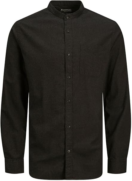 Jack & Jones Essentials Men's Dark Gray Blend Long Sleeve Melange Shirt | Jack & Jones In Lebanon