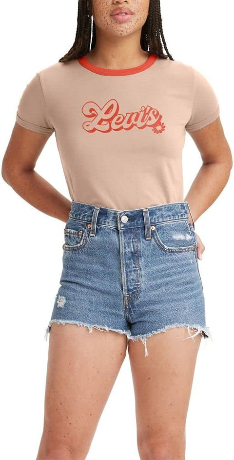 Levi's Women's Light Orange T-Shirt ABF1081 shr