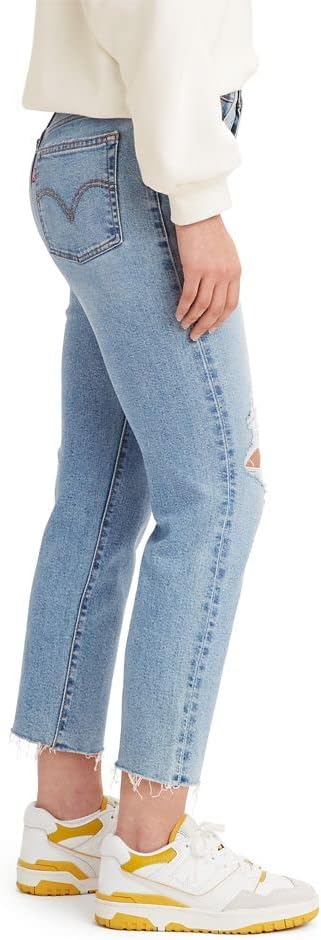 Levi's Women's Blue Ripped Straight Fit Wedge Jeans |Levi's In Lebanon