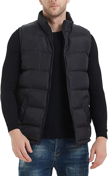 Forever 21 Men's Black Puffed Zip Vest | Forever 21 In Lebanon