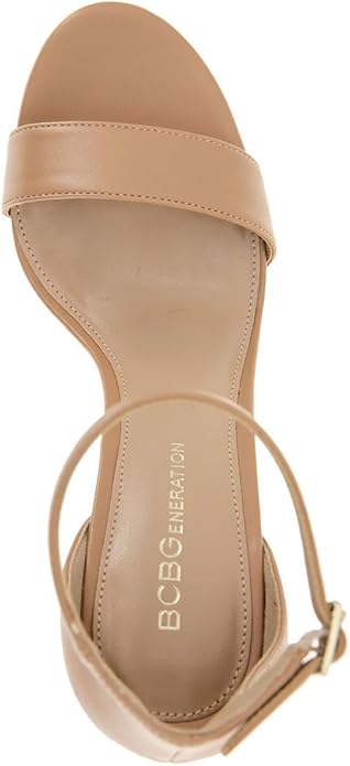 BCBGeneration Women's Beige Nallah Two-Piece Platform High-Heel Dress Sandals | BCBGeneration in Lebanon