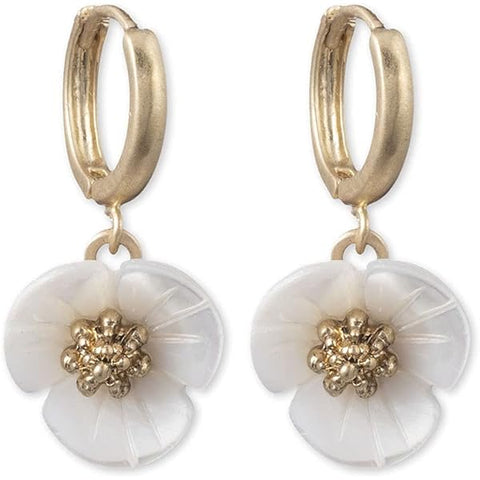 Lonna & Lilly Women's Gold Tone White Floral Earrings | Lonna & Lilly In Lebanon