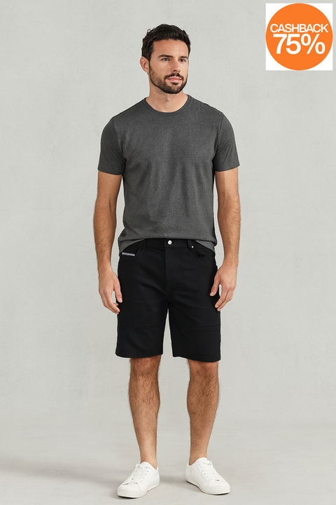Ecko Unltd Men's Black Jeans Short ABF4176