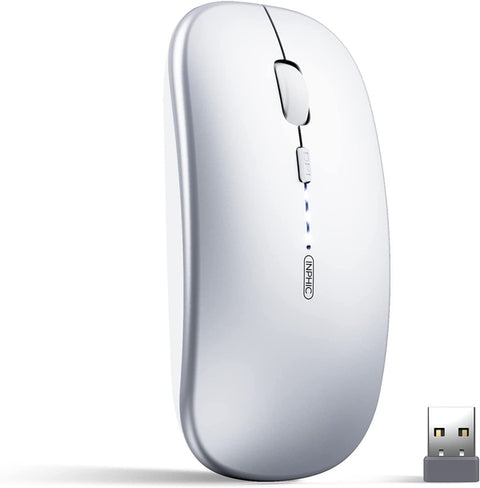 INPHIC Bluetooth Mouse, Multi-Device Slim Silent Rechargeable Bluetooth Wireless Mouse AM174 X001JP79X