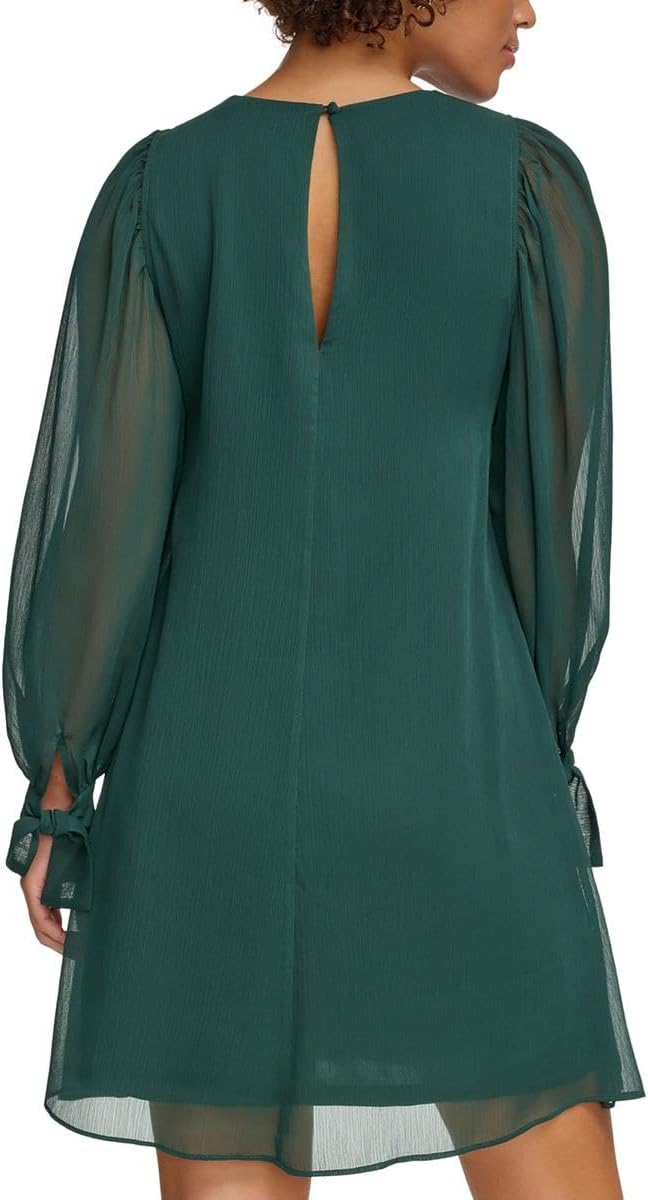 Calvin Klein Women's Khaki Petite Tie-Cuff Balloon-Sleeve Dress  |Calvin Klein In Lebanon
