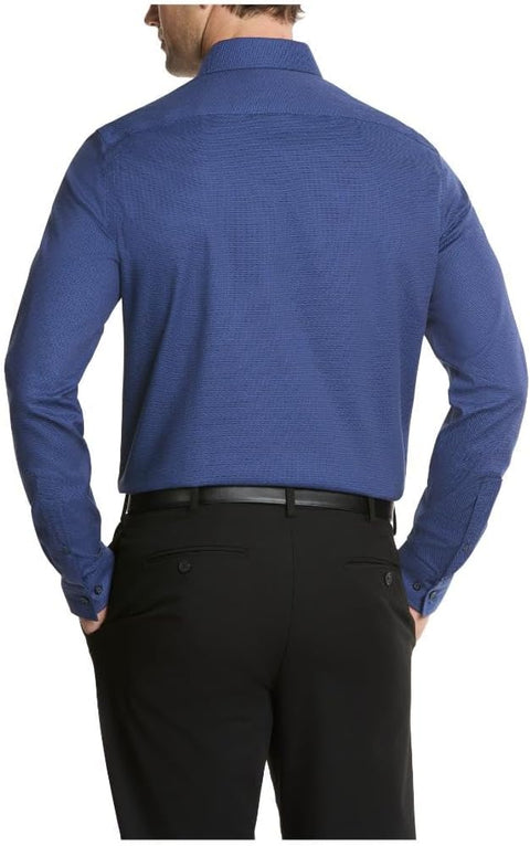 Michael Kors Men's Navy Regular Fit Airsoft Dress Shirt | Michael Kors In Lebanon