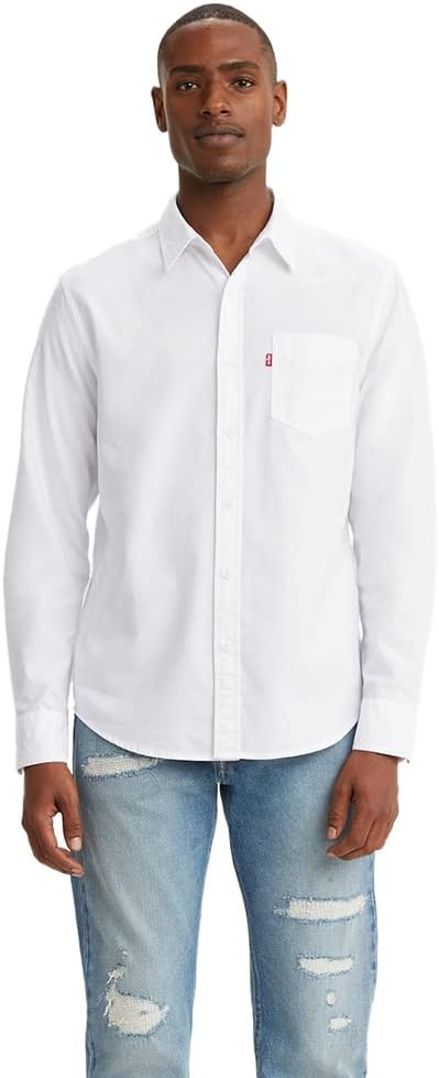 Levi's Men's White Classic 1 Pocket Standard Shirts | Levi's in Lebanon