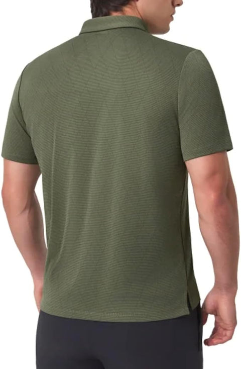 Modern Ambition Men’s Olive Green Moisture Wicking Short Sleeve Polo Neck T-Shirt | Modern Ambition In Lebanon