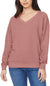Buffalo David Bitton Women's Blush  Super Soft Fleece V-Neck Pullover Sweatshirt