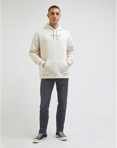 Lee Men's Beige Ecru Loose Logo Hoodie | Lee In Lebanon
