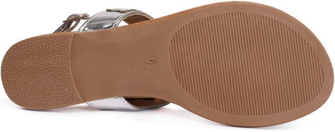 NITTI Women's Silver Flat Thong Sandals | NITTI In Lebanon