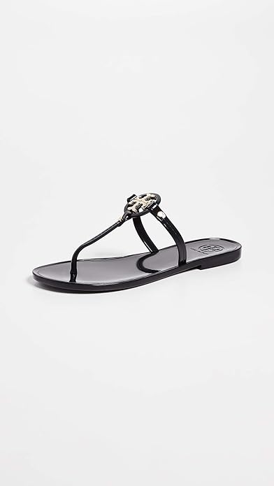 Tory Burch Women's Black Mini Miller Flat Thong Slipper |Tory Burch In Lebanon