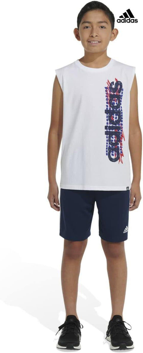 Adidas Boy's White Printed Blouse |Adidas In Lebanon