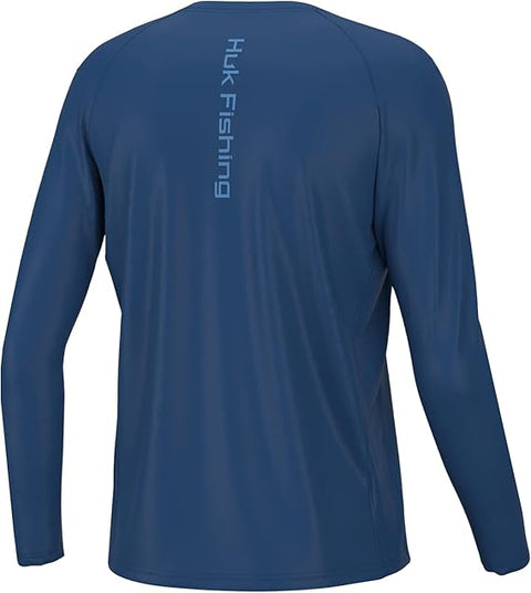 Huk Men's Khaki Navy Icon performance fishing Blouse | Huk In Lebanon