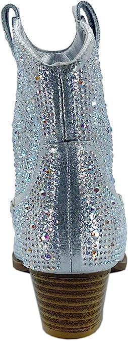 Link Girl's Silver Cowboy Style Ankle Boots | Link In Lebanon