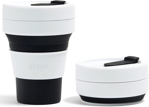 Stojo Black & White Collapsible Cup 355ml | Stojo In Lebanon