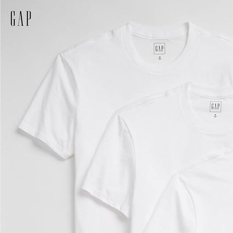 GAP Men's White Pack Of 3 Cotton Crew Neck T-Shirt | GAP In Lebanon