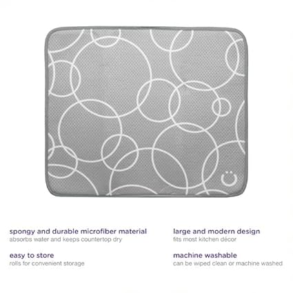 Ubbi Grey Microfiber Dish Drying Mat, Pack of 2 | Ubbi In Lebanon