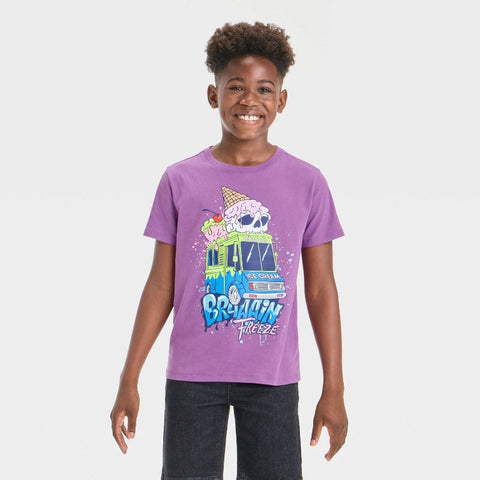 Cat & Jack Boy's Purple Short Sleeve 'Brain Freeze' Graphic T-Shirt | Cat & Jack In Lebanon