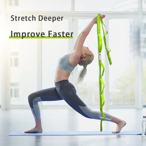 Oak-Sports Green Stretching Strap Yoga Straps for Physical Therapy | Oak-Sports In Lebanon