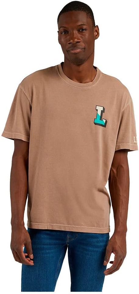 Lee Men's Beige Light Umber Nat Dye Loose T-Shirt | Lee in Lebanon