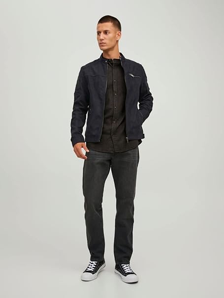 Jack & Jones Essentials Men's Dark Gray Blend Long Sleeve Melange Shirt | Jack & Jones In Lebanon