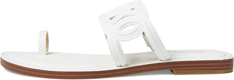 Michael Kors Women's White Leather Eli Toe-Loop Sandals | Michael Kors in Lebanon