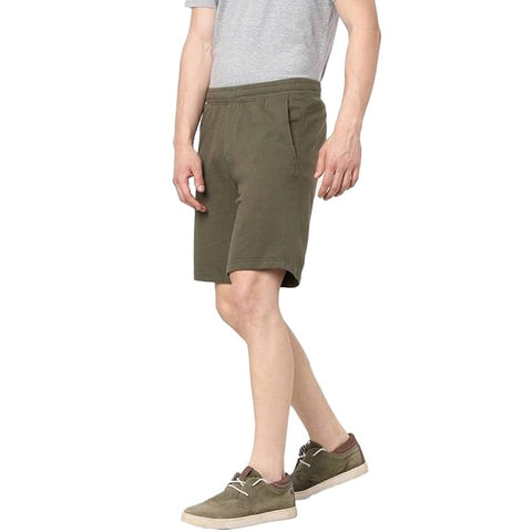 Celio Men's Olive Green Cotton Blend Bermuda Jogger Shorts | Celio In Lebanon