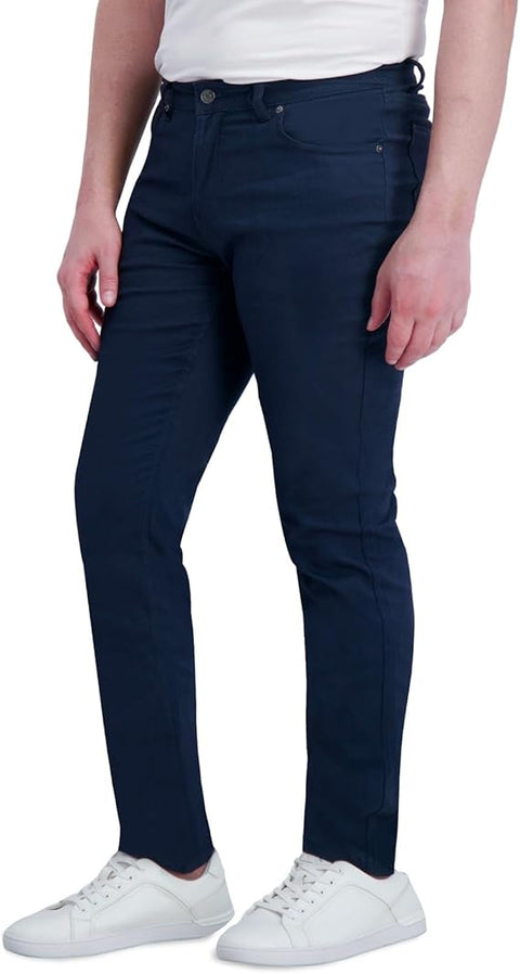 DKNY Men's Navy Blue Slim Fit Sateen Chino Pants | DKNY in Lebanon