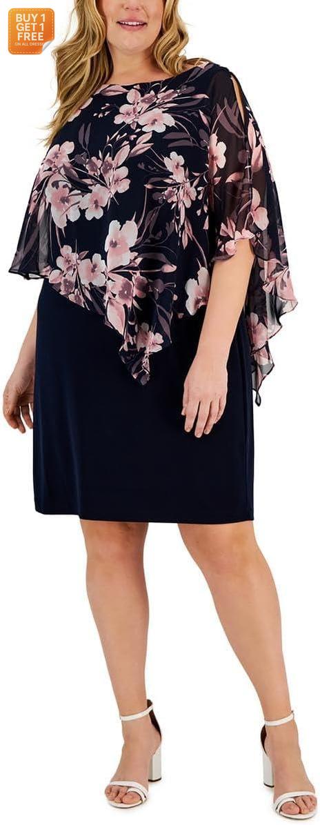 Connected Apparel Women's Navy Floral Midi Dress |Connected Apparel in Lebanon
