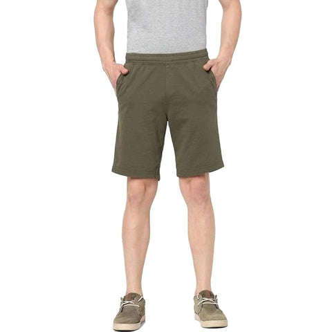 Celio Men's Olive Green Cotton Blend Bermuda Jogger Shorts | Celio In Lebanon