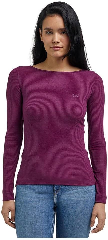 Lee Women's Foxy Violet Long Sleeve Boat Neck Tee T-Shirt | Lee In Lebanon