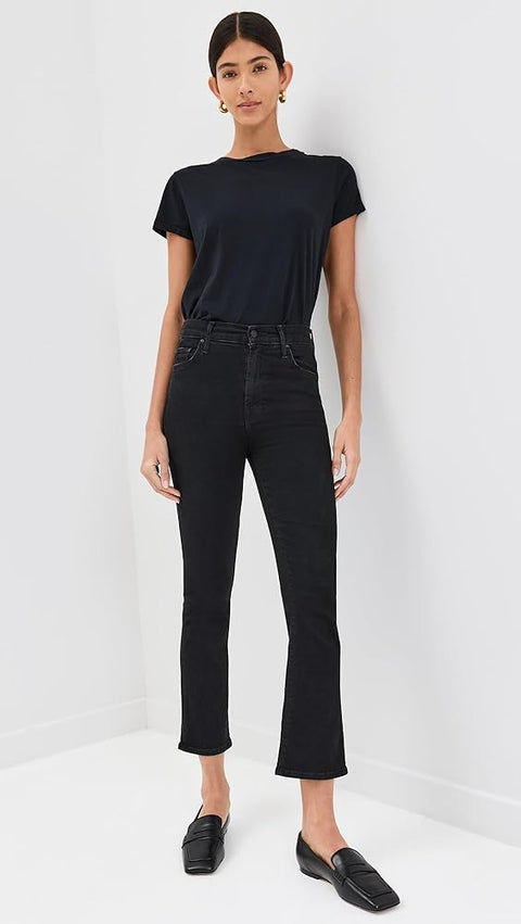 Mother Women's Black The Insider Crop Jeans | Mother In Lebanon