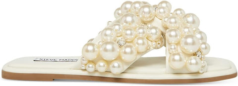 Steve Madden Women's Off White Pearl Duri Slide Slippers | Steve Madden In Lebanon