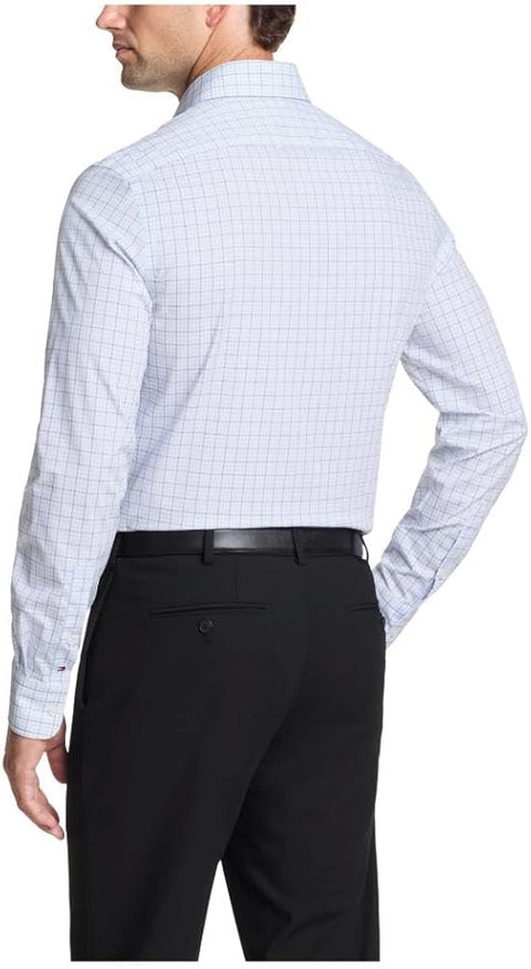 Tommy Hilfiger Men's Blue Multi Flex Stretch Button Down Dress Shirt | Tommy Hilfiger In Lebanon