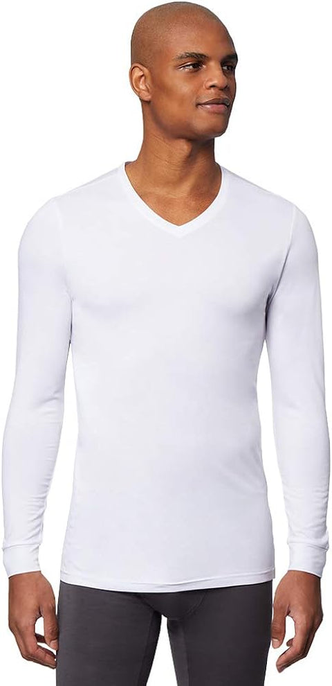 Heat Plus Men's White Pajama Top ABF593 shr