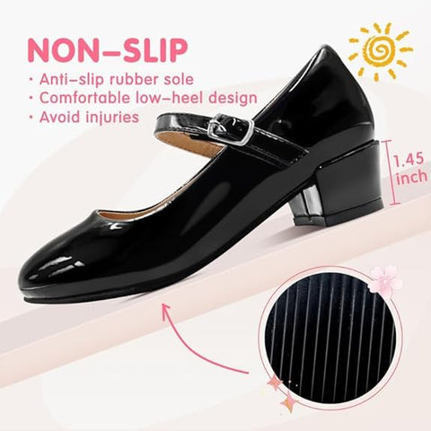CIXVXCI Girl's Black Low Heels Ballerina | CIXVXCI In Lebanon