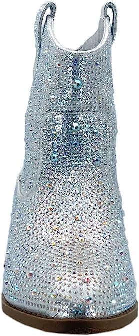 Link Girl's Silver Cowboy Style Ankle Boots | Link In Lebanon