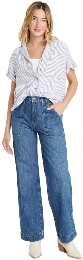 Universal Thread Women's Navy Blue High-Rise Wide Leg Jeans| Universal Thread In Lebanon
