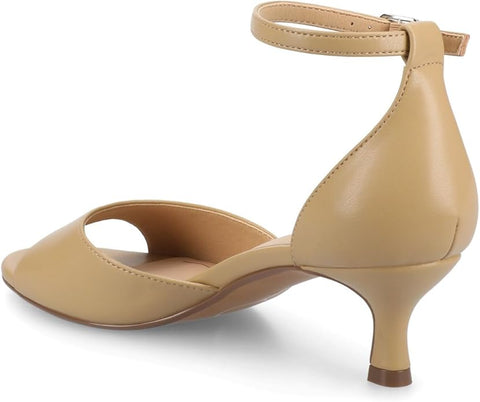 Journee Collection Women's Sand Jezzie-Wd  faux leather Heeled Sandals  | Journee Collection  in Lebanon