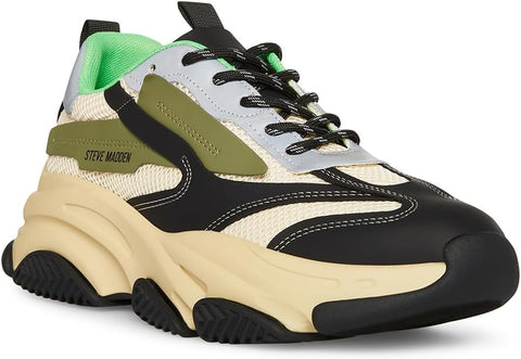 Steve Madden Men's Olive Multi Possess Synthetic Sneakers|Steve Madden In Lebanon