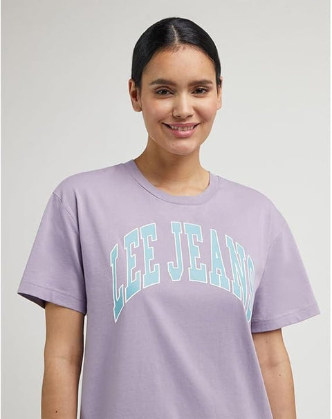 Lee Women's Light Purple Crew Neck Slim Fit T-Shirt | Lee In Lebanon