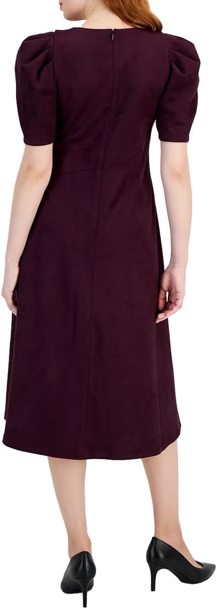 Anne Klein Women's Purple Puff Sleeve Midi Dress | Anne Klein In Lebanon