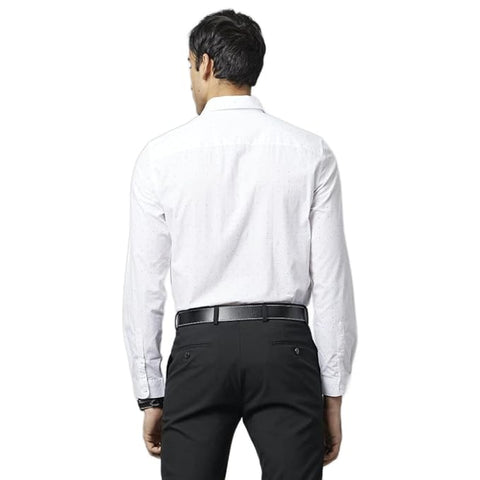 Celio Men's White Pin-Dot Long Sleeve Shirt | Celio In Lebanon