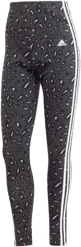 Adidas Women's Dark Grey 3-Stripes Animal Print Leggings | Adidas In Lebanon